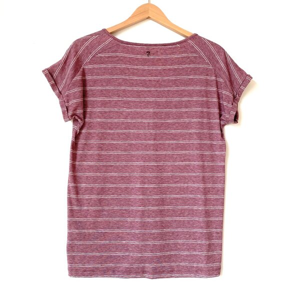 Kuhl Womens Lisette Short Sleeve V-Neck Henley Shirt Size M Striped Tee UPF 50+ - Picture 3 of 15